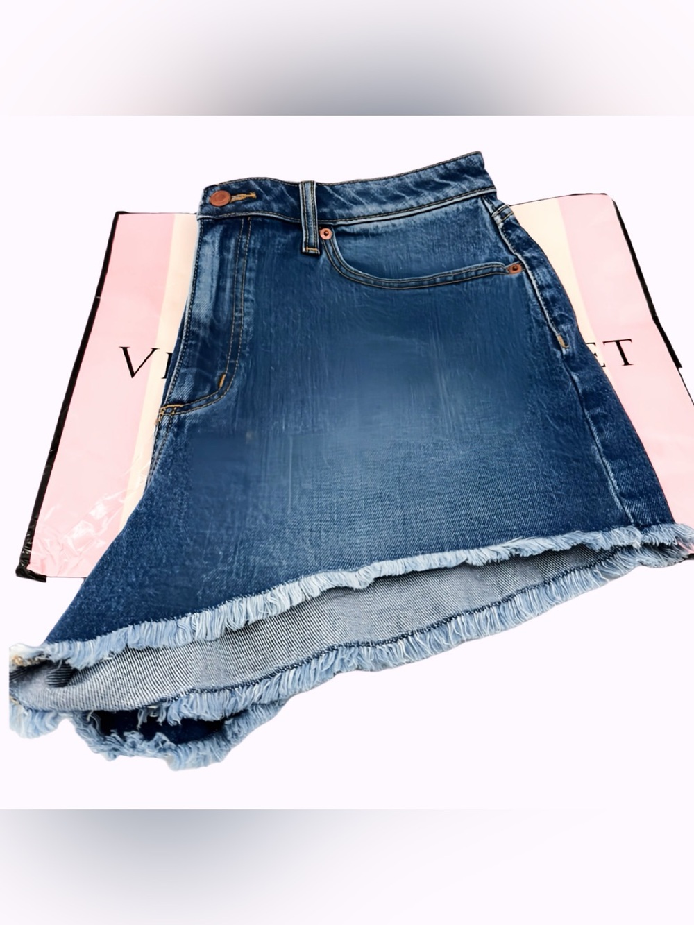 NWT VICTORIA’S SECRET PINK SIZE 14 DARK WASH BLUE DENIM SHORTS SUMMER 2026